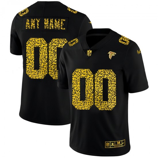 Atlanta Falcons Custom Nike Flocked Leopard Print Black NFL Jersey