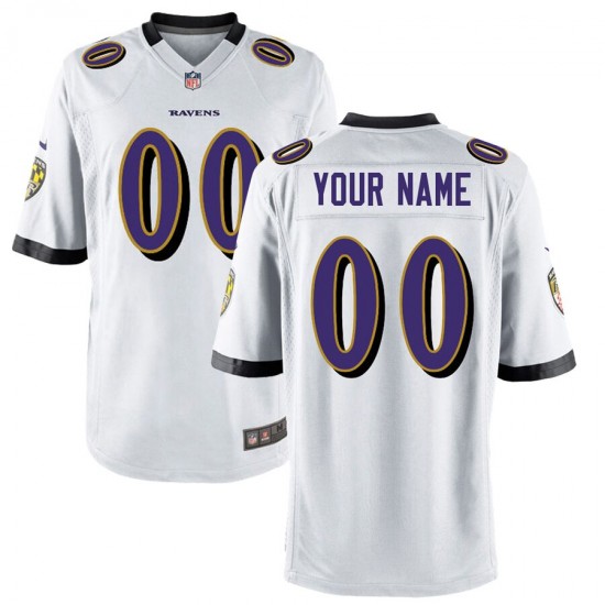Baltimore Ravens Custom White NFL Jersey