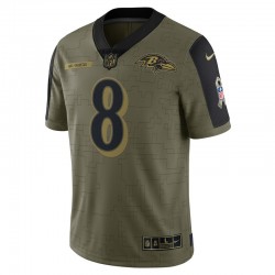 Baltimore Ravens Lamar Jackson 8 Nike 2021 Salute to Service NFL Jersey