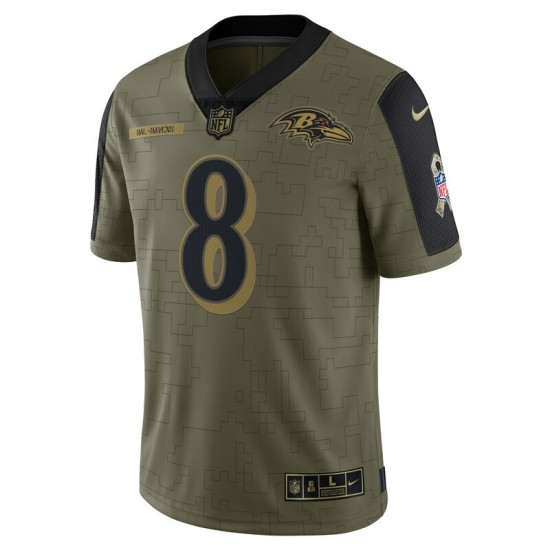 Baltimore Ravens Lamar Jackson 8 Nike 2021 Salute to Service NFL Jersey