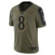 Baltimore Ravens Lamar Jackson 8 Nike 2021 Salute to Service NFL Jersey