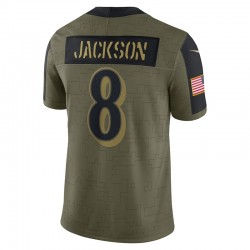 Baltimore Ravens Lamar Jackson 8 Nike 2021 Salute to Service NFL Jersey