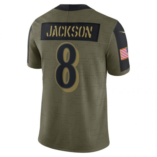 Baltimore Ravens Lamar Jackson 8 Nike 2021 Salute to Service NFL Jersey