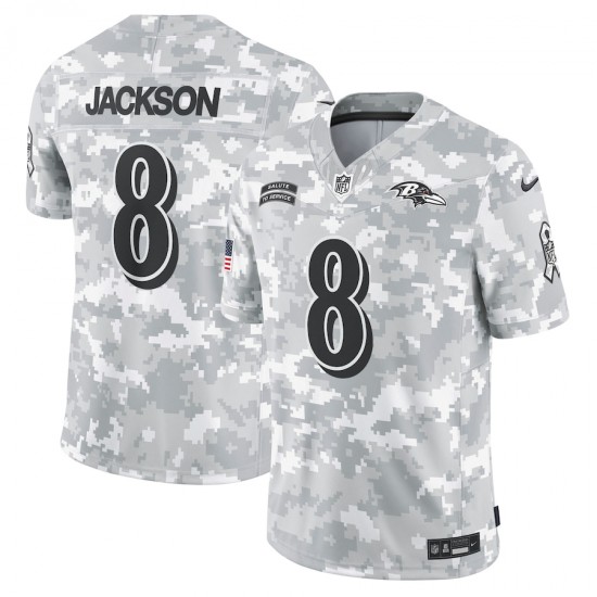 Baltimore Ravens Lamar Jackson 8 Nike 2024 Salute to Service NFL Jersey
