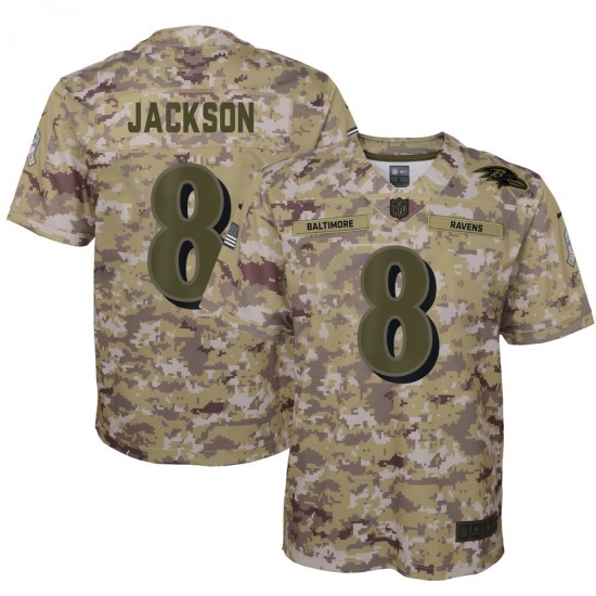 Baltimore Ravens Lamar Jackson 8 Nike Salute to Service NFL Jersey