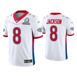 Baltimore Ravens Lamar Jackson 8 Nike White 2022 AFC Pro Bowl NFL Jersey Baltimore Ravens Lamar Jackson 8 Nike White 2022 AFC Pro Bowl NFL Jersey
