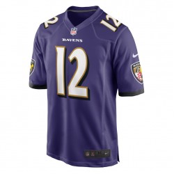 Baltimore Ravens Rashod Bateman 12 Nike Purple 2021 Draft NFL Jersey