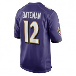 Baltimore Ravens Rashod Bateman 12 Nike Purple 2021 Draft NFL Jersey