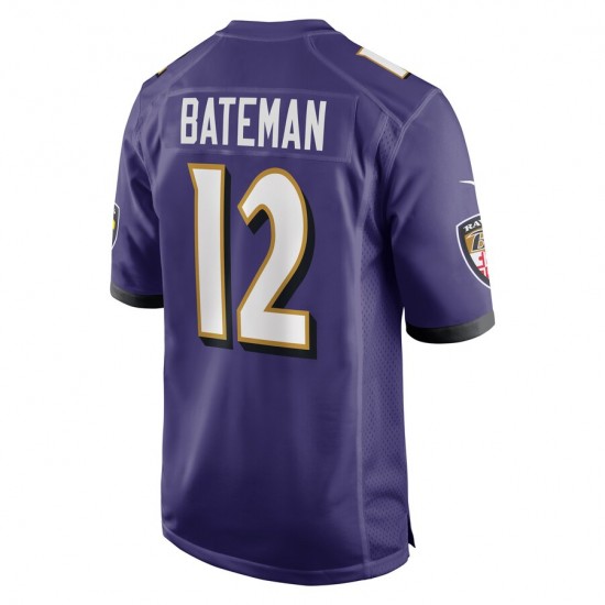 Baltimore Ravens Rashod Bateman 12 Nike Purple 2021 Draft NFL Jersey