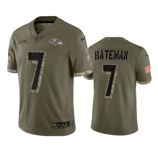 Baltimore Ravens Rashod Bateman 7 Nike 2022 Salute to Service NFL Jersey