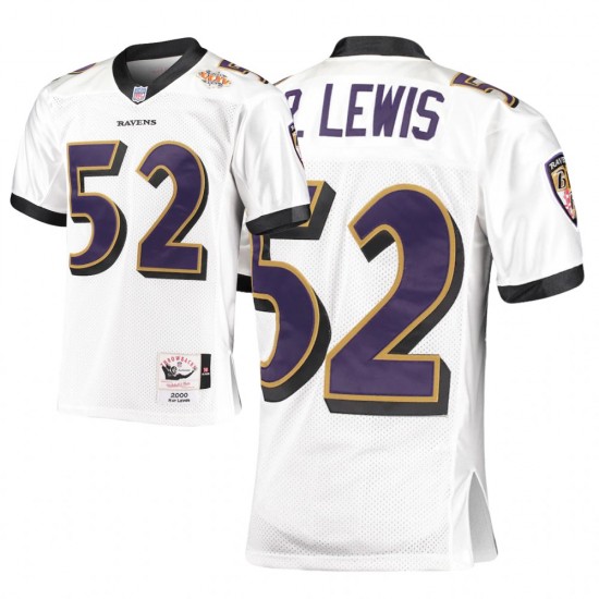 Baltimore Ravens Ray Lewis 52 Nike White 2000 Throwback NFL Jersey