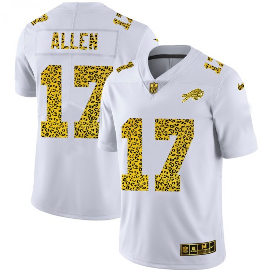 Buffalo Bills Josh Allen 17 Nike Flocked Leopard Print White NFL Jersey