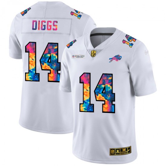 Buffalo Bills Stefon Diggs 14 Nike 2020 Multicolor White NFL Jersey