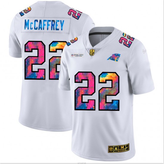 Carolina Panthers Christian McCaffrey 22 Nike 2020 Multicolor White NFL Jersey