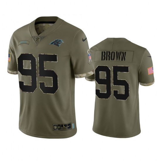 Carolina Panthers Derrick Brown 95 Nike 2022 Salute to Service NFL Jersey