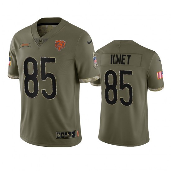 Chicago Bears Cole Kmet 85 Nike 2022 Salute to Service NFL Jersey