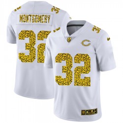 Chicago Bears David Montgomery 32 Nike Flocked Leopard Print White NFL Jersey