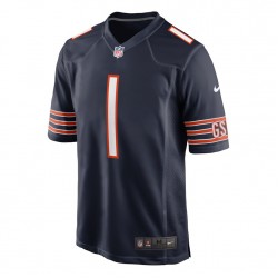 Chicago Bears Justin Fields 1 Nike Navy Blue 2021 Draft NFL Jersey