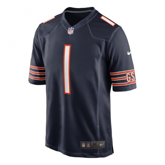 Chicago Bears Justin Fields 1 Nike Navy Blue 2021 Draft NFL Jersey