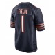 Chicago Bears Justin Fields 1 Nike Navy Blue 2021 Draft NFL Jersey