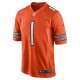 Chicago Bears Justin Fields 1 Nike Orange 2021 Draft NFL Jersey