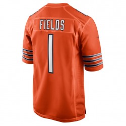 Chicago Bears Justin Fields 1 Nike Orange 2021 Draft NFL Jersey