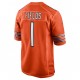 Chicago Bears Justin Fields 1 Nike Orange 2021 Draft NFL Jersey