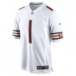 Chicago Bears Justin Fields 1 Nike White 2021 Draft NFL Jersey