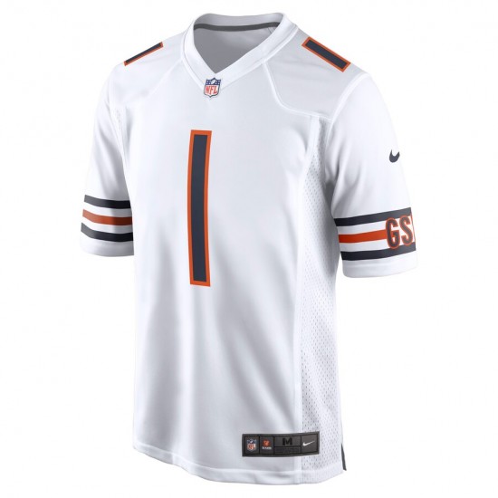 Chicago Bears Justin Fields 1 Nike White 2021 Draft NFL Jersey