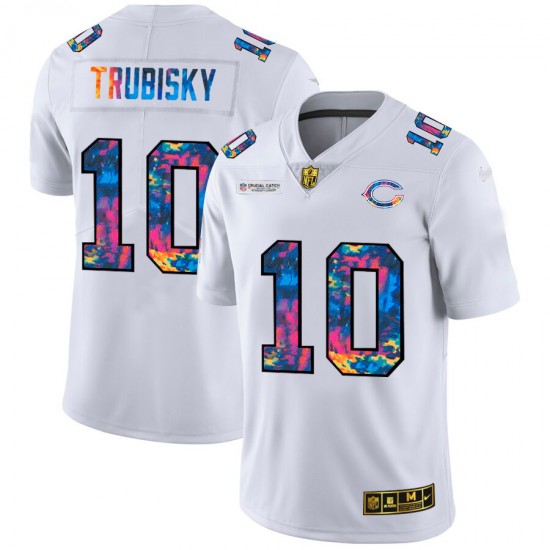 Chicago Bears Mitchell Trubisky 10 Nike 2020 Multicolor White NFL Jersey
