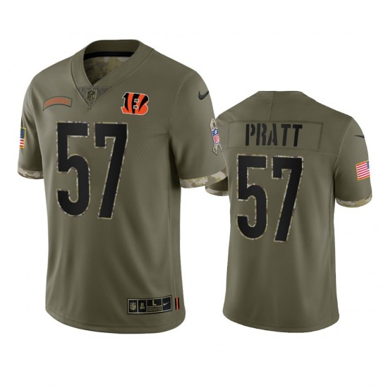 Cincinnati Bengals Germaine Pratt 57 Nike 2022 Salute to Service NFL Jersey