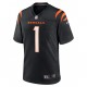 Cincinnati Bengals Ja Marr Chase 1 Nike Black 2021 Draft NFL Jersey