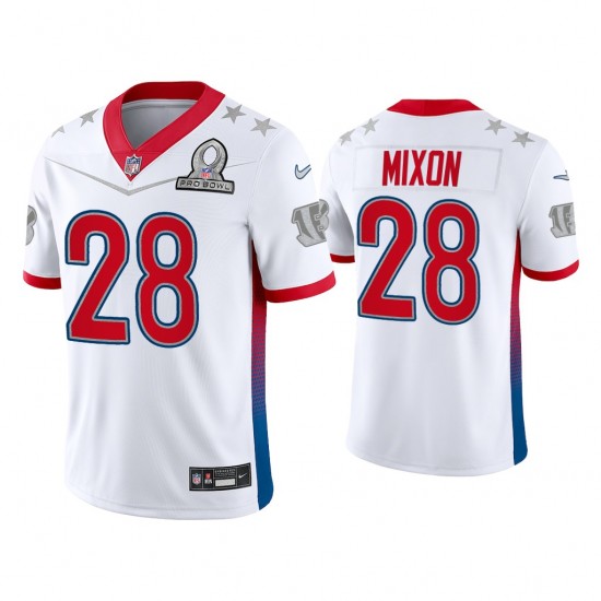 Cincinnati Bengals Joe Mixon 28 Nike White 2022 AFC Pro Bowl NFL Jersey