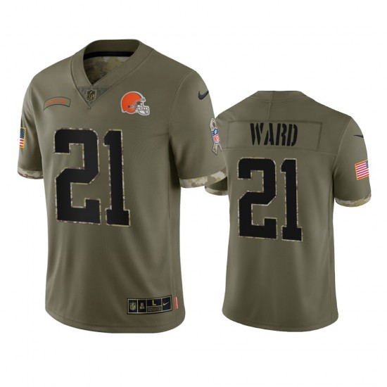 Cleveland Browns Denzel Ward 21 Nike 2022 Salute to Service NFL Jersey