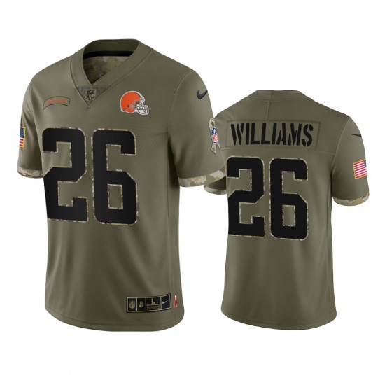 Cleveland Browns Greedy Williams 26 Nike 2022 Salute to Service NFL Jersey