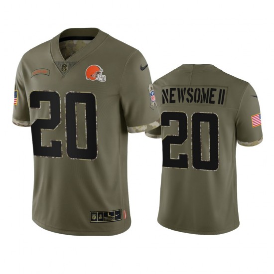 Cleveland Browns Greg Newsome II 20 Nike 2022 Salute to Service NFL Jersey