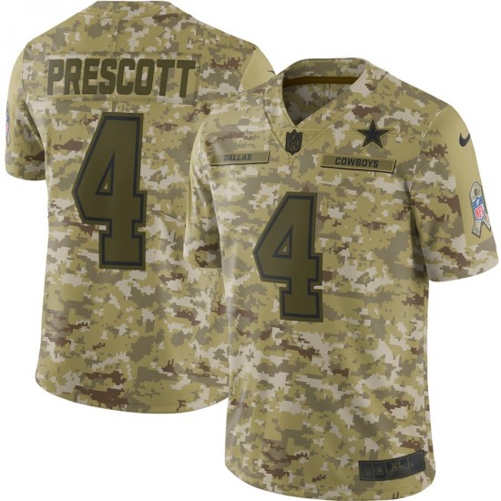 Dallas Cowboys Dak Prescott 4 Nike Salute to Service NFL Jersey