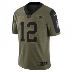 Dallas Cowboys Roger Staubach 12 Nike 2021 Salute to Service NFL Jersey