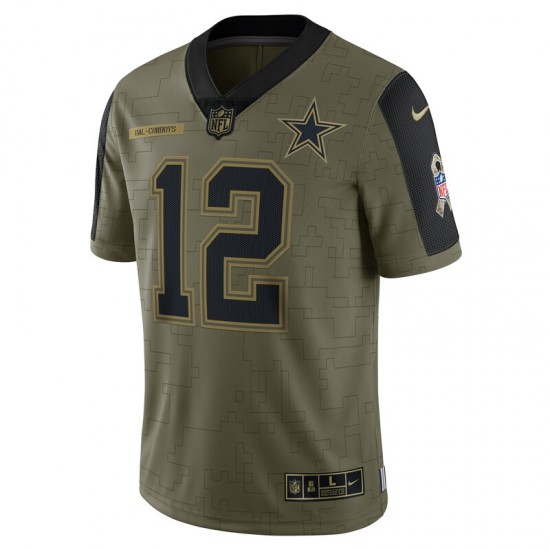 Dallas Cowboys Roger Staubach 12 Nike 2021 Salute to Service NFL Jersey
