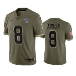 Dallas Cowboys Troy Aikman 8 Nike 2022 Salute to Service NFL Jersey