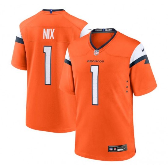 Denver Broncos Bo Nix Nike Orange 2024 Draft NFL Jersey