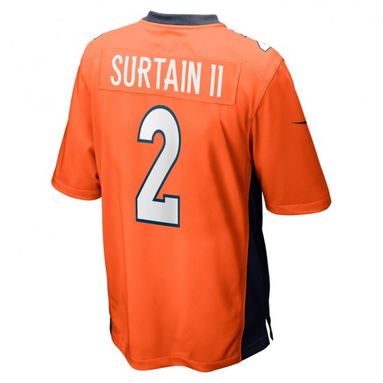 Denver Broncos Patrick Surtain II 2 Nike Orange 2021 Draft NFL Jersey