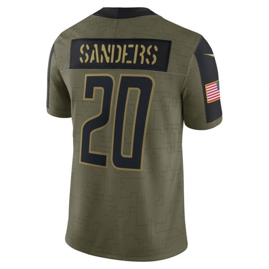 Detroit Lions Barry Sanders 20 Nike 2021 Salute to Service NFL Jersey