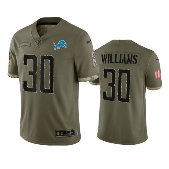 Detroit Lions Jamaal Williams 30Nike 2022 Salute to Service NFL Jersey