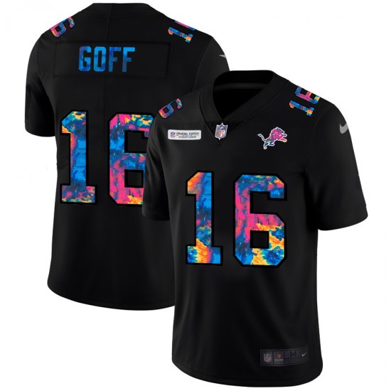 Detroit Lions Jared Goff 16 Nike 2020 Multicolor Black NFL Jersey