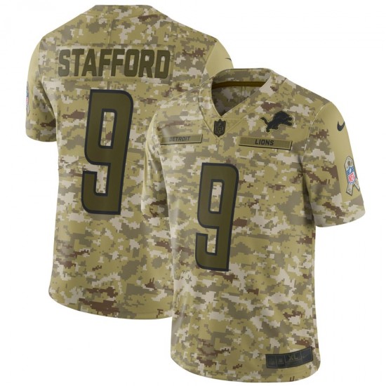 Detroit Lions Matthew Stafford 9 Nike Salute to Service NFL Jersey