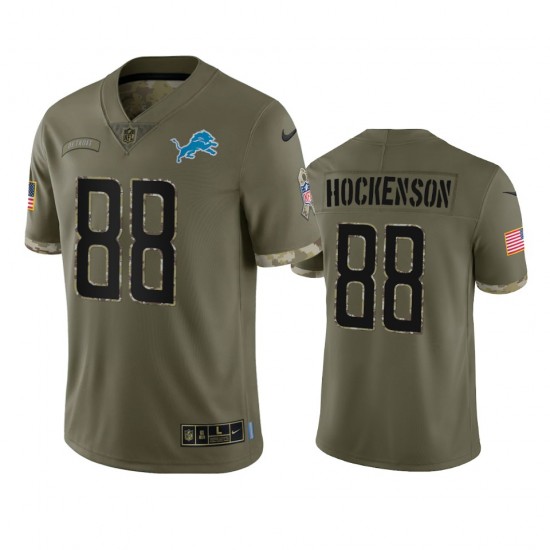 Detroit Lions T J Hockenson 88 Nike 2022 Salute to Service NFL Jersey