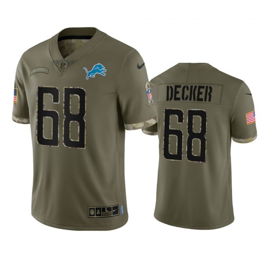 Detroit Lions Taylor Decker 68 Nike 2022 Salute to Service NFL Jersey