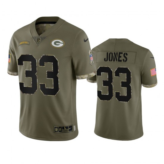 Green Bay Packers Aaron Jones 33 Nike 2022 Salute to Service NFL Jersey