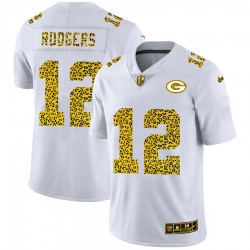 Green Bay Packers Aaron Rodgers 12 Nike Flocked Leopard Print White NFL Jersey Green Bay Packers Aaron Rodgers 12 Nike Flocked Leopard Print White NFL Jersey